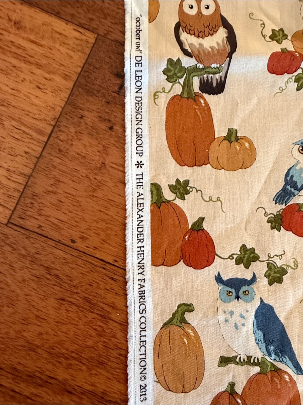 HTF Alexander Henry & Springs Creative Fall Owl Fabric Lot - 4 Pcs (2.1 + Yds) - Picture 2 of 8